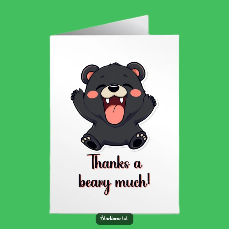 Hilarious Free Printable Thank You Card: Roaring Bear, Appreciative Downloadable Gift