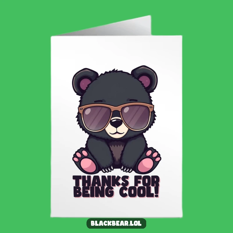 Free Printable Thank You Card: Cool Bear Cub, Grateful Downloadable Style