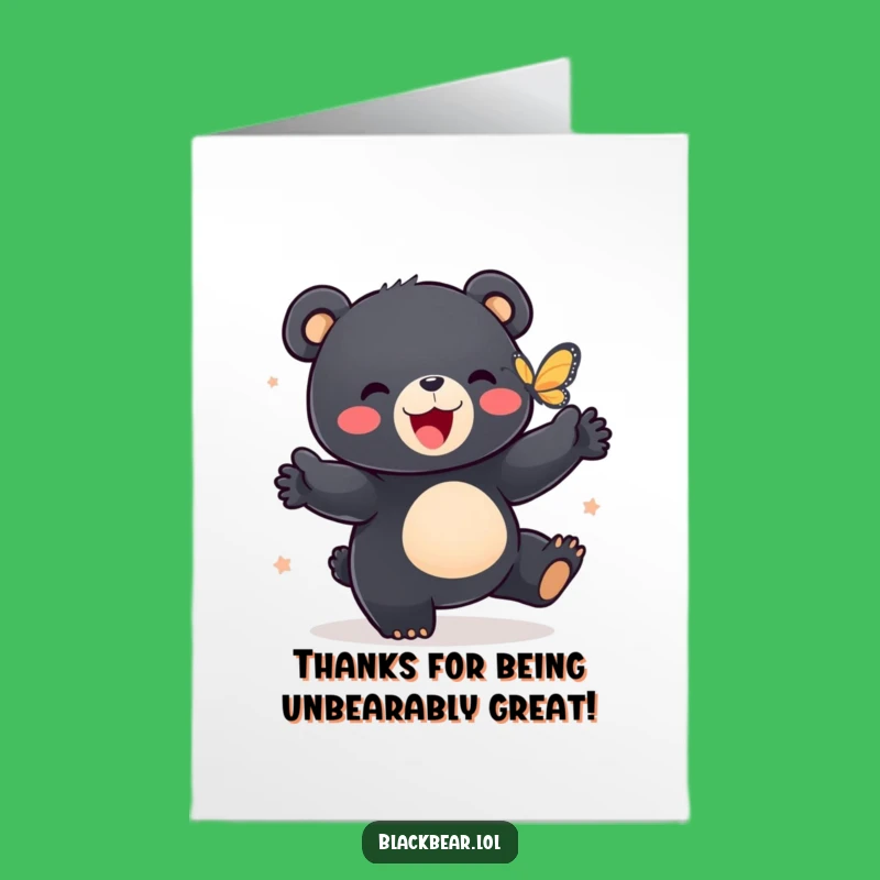Free Printable Thank You Card: Bear Cub Dance - Heartfelt Downloadable Appreciation!