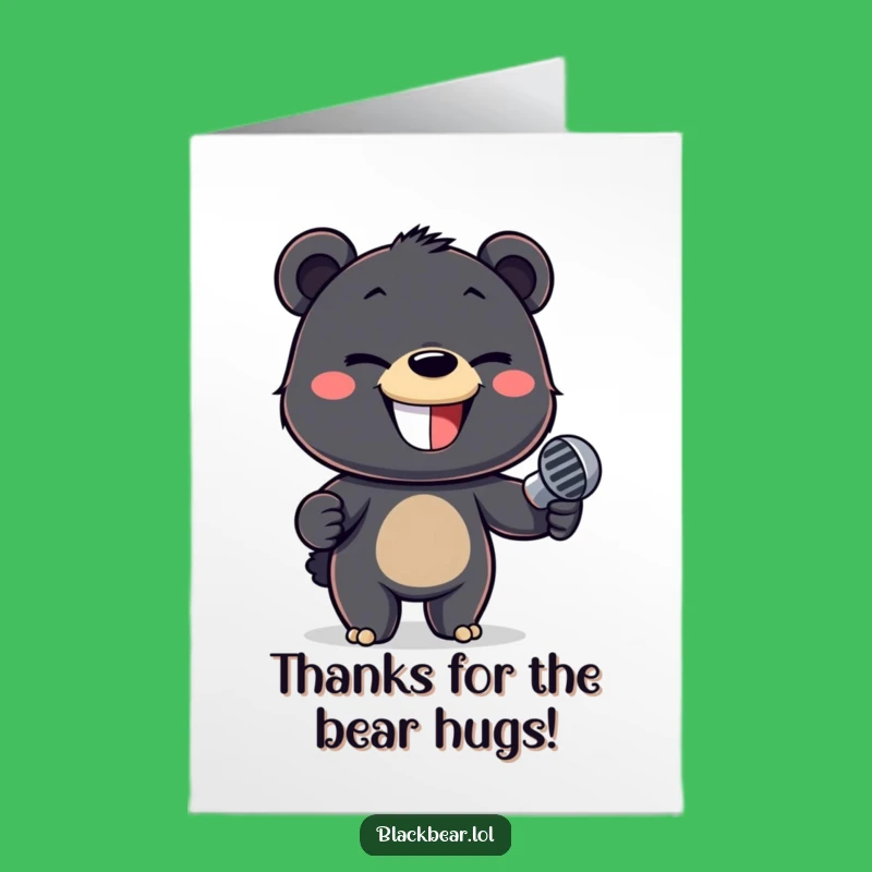 Free Printable Thank You Card: Bear Cub Crooner - Download Now!