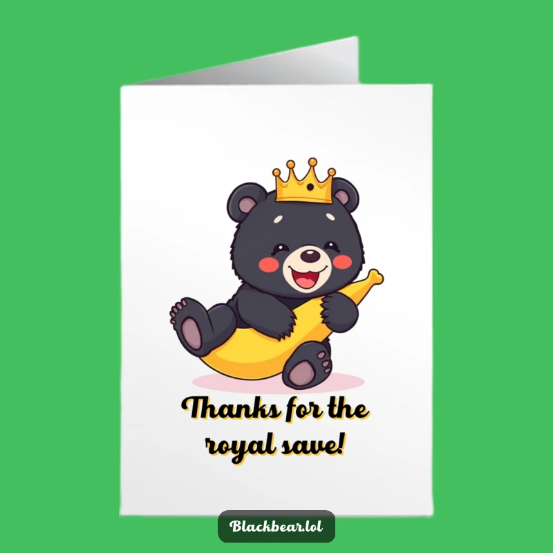 Funny Free Printable Thank You Card: Giggling Bear Cub Crown - Downloadable Gift