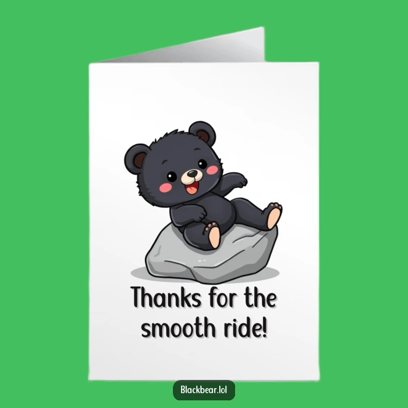 Funny Free Printable Thank You Card: Bear Cub's Fun Slide