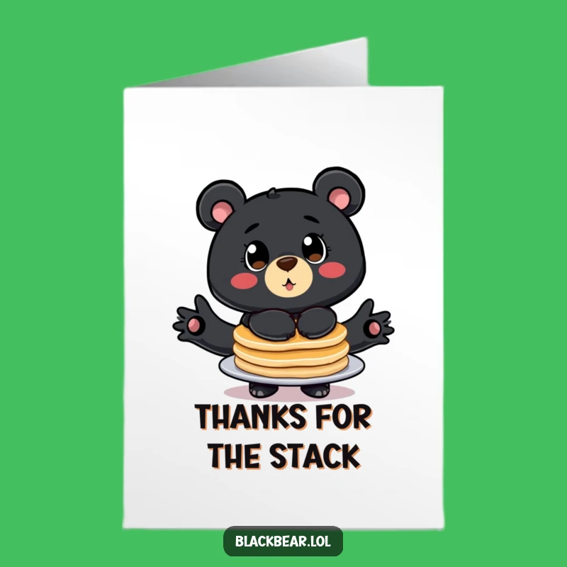 Funny Free Printable Thank You Card: Pancake Bear, Grateful Downloadable Breakfast Thanks