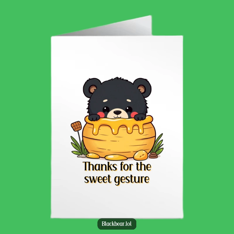 Free Printable Thank You Card: Honey Cub's Thanks, Humorous Downloadable
