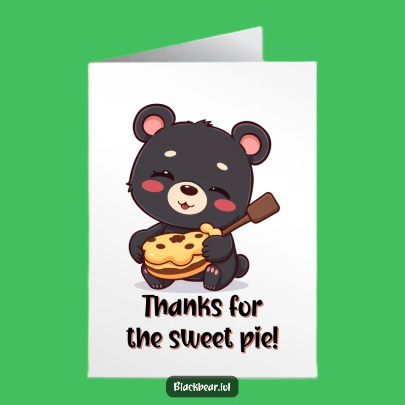 Funny Free Printable Thank You Card: Bear's Pie-rate Thanks