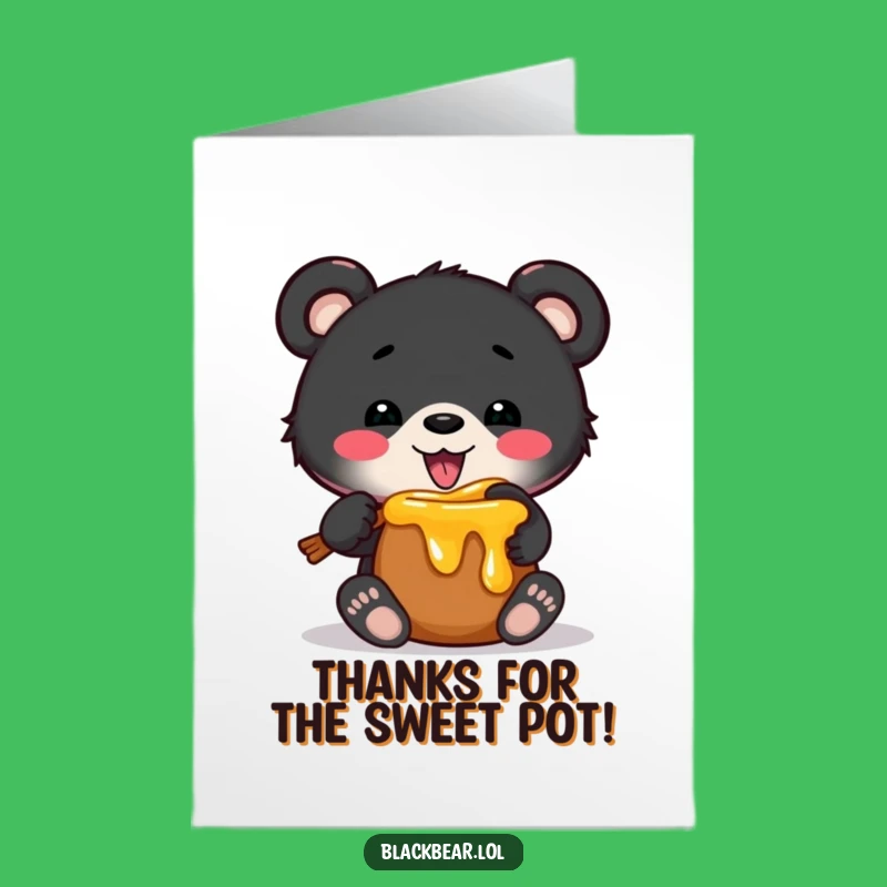 Free Printable Thank You Card: Bear Cub Honey Pot Gratitude Download