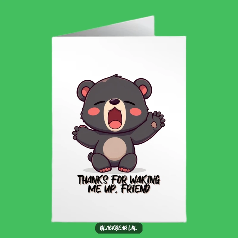 Free Printable Thank You Card: Sleepy Bear Cub Yawn Downloadable Appreciation