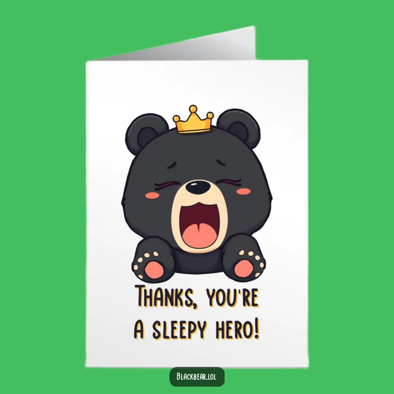 Charming Free Printable Thank You Card: Sleepy Crown Cub, Cozy DIY Gift