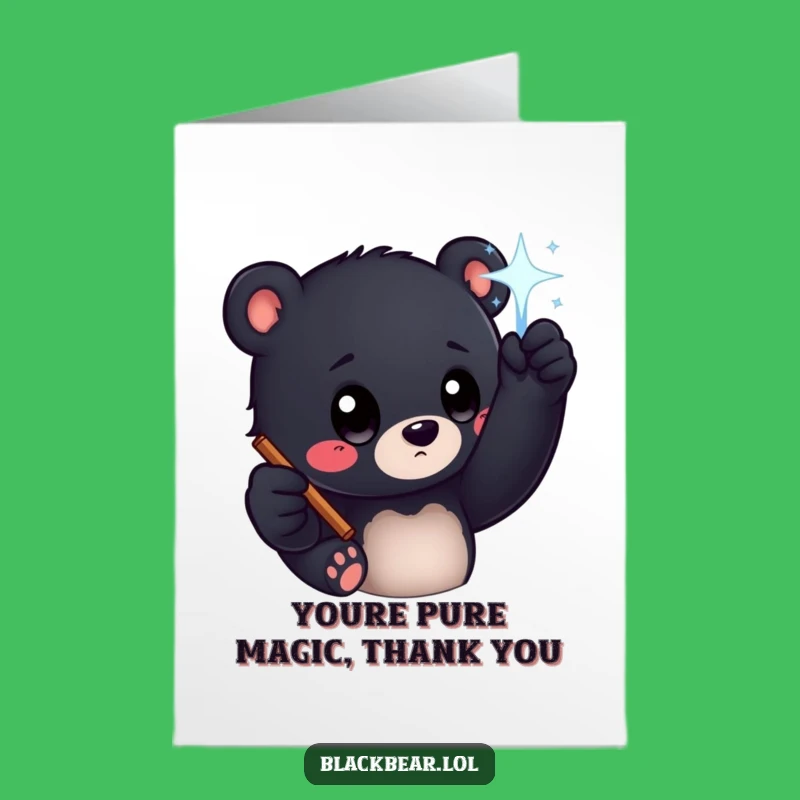 Free Printable Thank You Card: Curious Bear Wand Funny Downloadable Gift