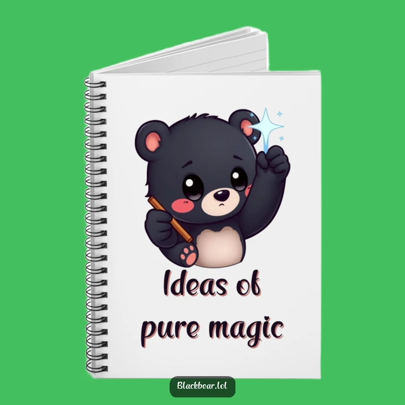 Funny Bear Cub Magic Wand Notebook - Journal Your Wishes