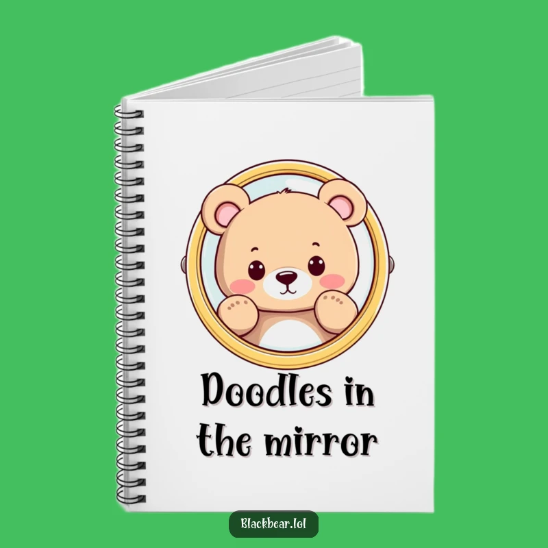 Funny Bear Mirror Peeking Notebook - Journal Your Reflections