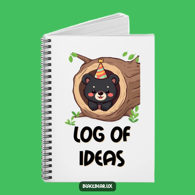 Funny Bear Party Notebook: Jot Down Ideas With Cub From Log, Perfect Funny Gift!