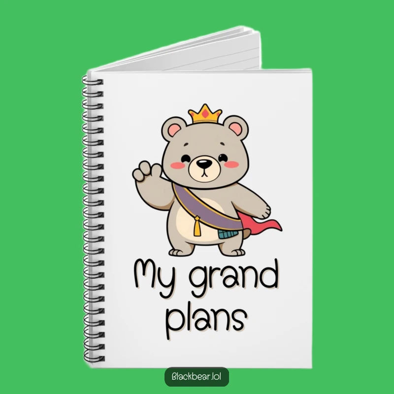 Funny Bear Regal Sash Notebook: Dramatic Journal, Creative Funny Gift for Artists