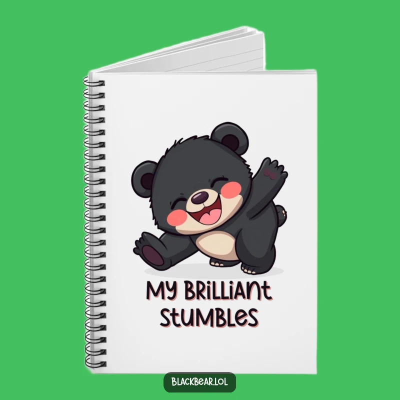 Funny Joyful Bear Cub Tripping Notebook: Capture Your Happy Thoughts