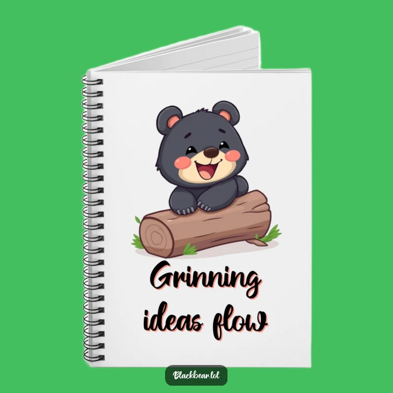Funny Playful Bear Cub Log Slide Notebook - Journal Your Adventures