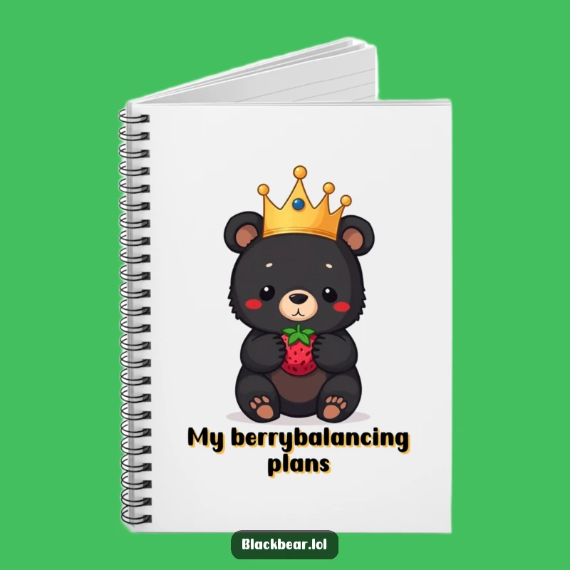 Funny Bear Cub Crown Notebook: Jot Down Royal Ideas