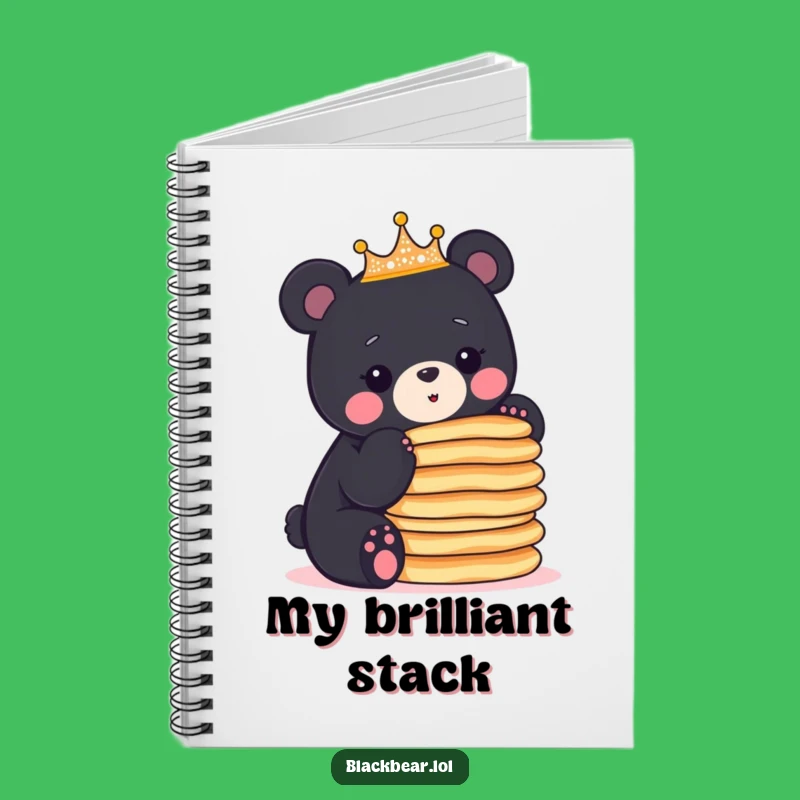 Funny Bear Cub Crown Pancake Notebook - Jot Down Sweet Ideas