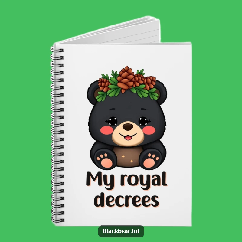 Funny Bear Notebook: Jot Down Ideas with Royal Cub's Pinecone Wave