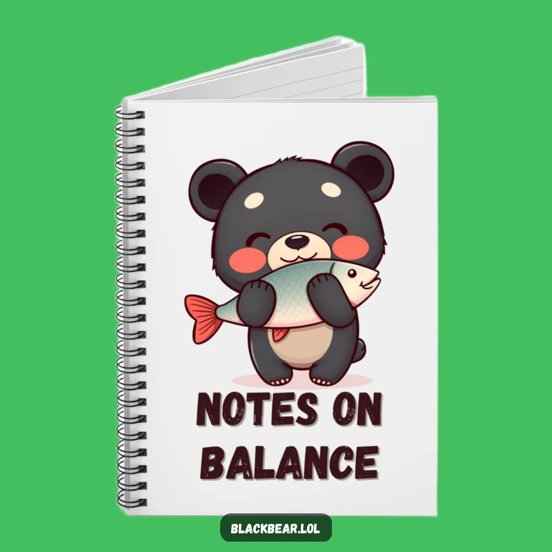 Funny Notebook: Bear Cub Balancing Fish, Perfect Humorous Journal Present!
