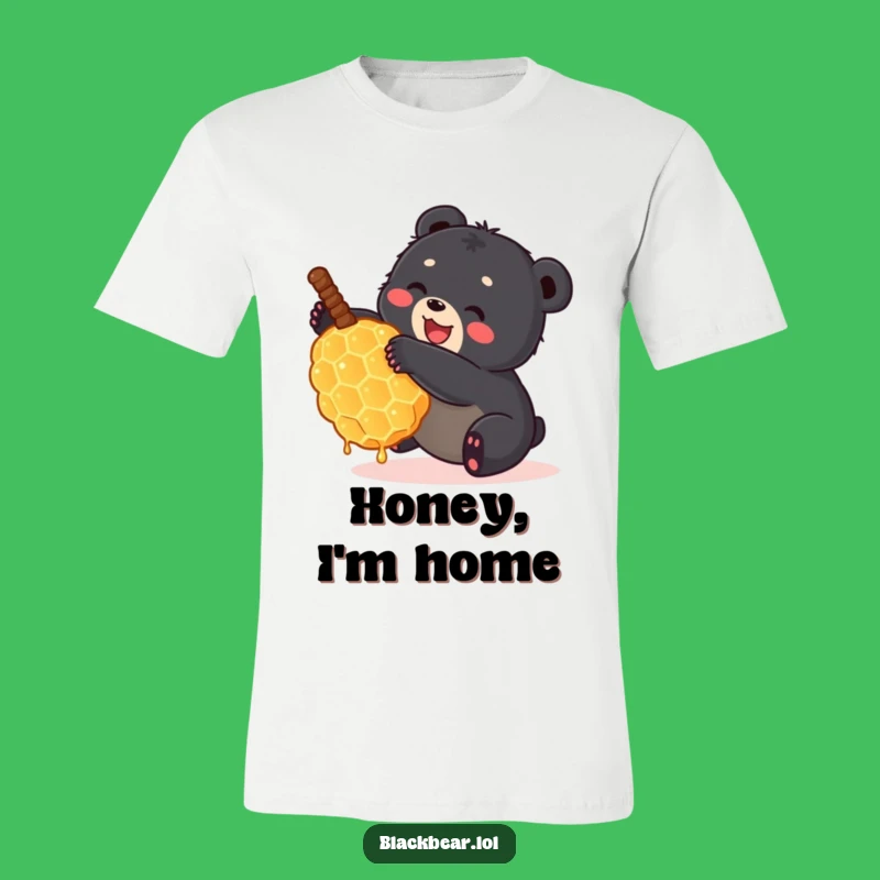 Funny Bear Cub Honeycomb T-Shirt - Adorable Forest Sweetness Tee