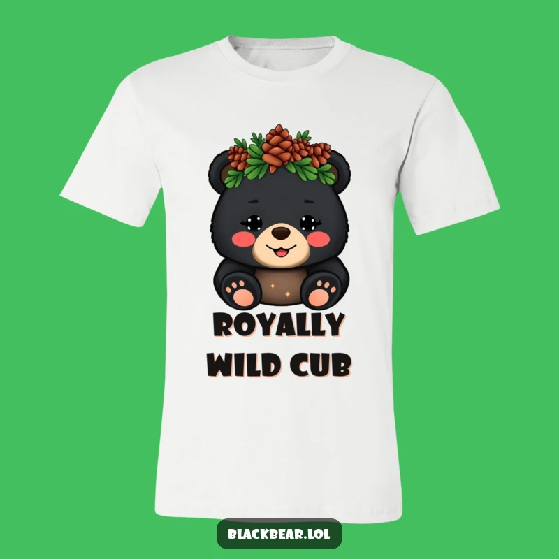 Funny Bear T-Shirt: Royal Cub's Pinecone Wave for a Hilarious Outfit
