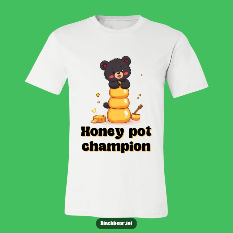 Funny Bear Cub Honey Tower T-Shirt: Balancing Act Tee, Hilarious Sweet Gift