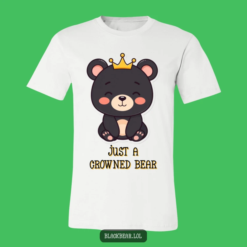 Funny Gentle Bear King T-Shirt - Royal Smile Character Tee