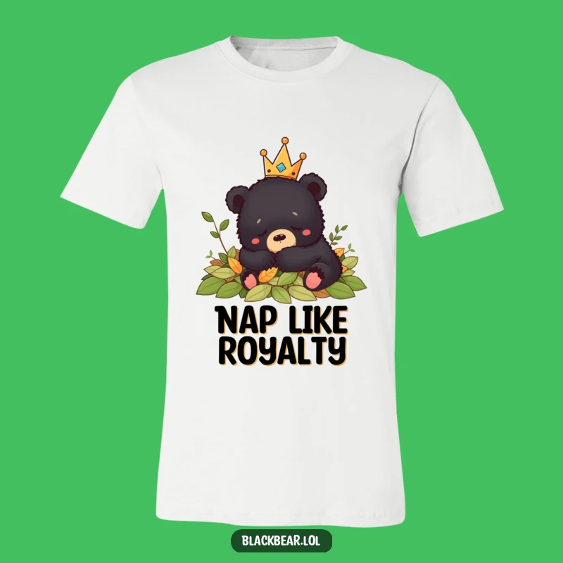 Funny Bear Cub Crown Nap T-Shirt - Comedic Comfort Apparel