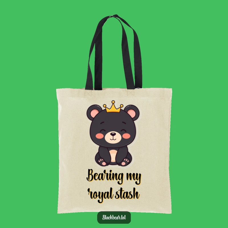 Funny Bear King Tote Bag - Gentle Smile Royal Accessory