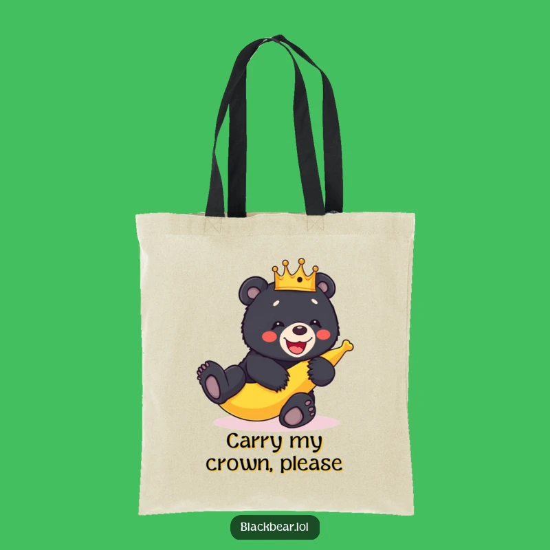 Funny Bear Cub Crown Banana Peel Slip Tote Bag - Stylish & Comedic Accessory
