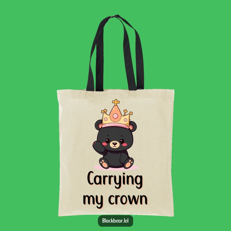 Funny Bear Princess Hat Tote Bag: Carry Your Royal Sass!