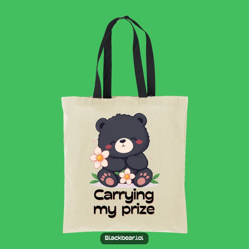 Funny Content Bear Tote Bag - Oversized Flower Accessory, Perfect Funny Gift