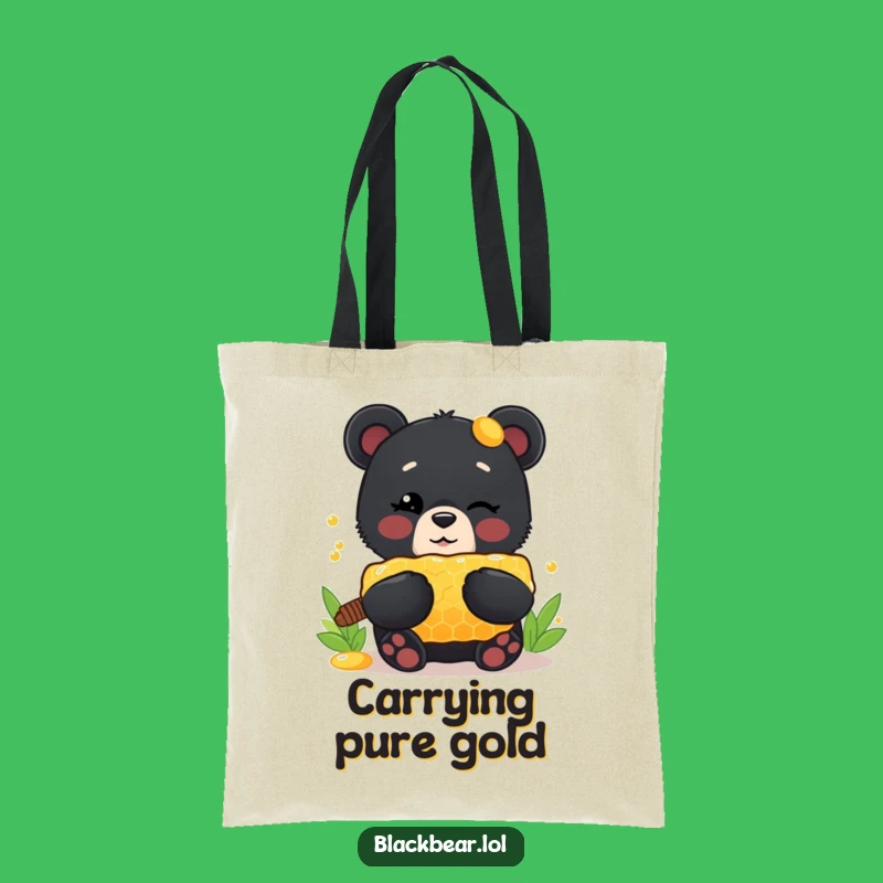 Funny Tote Bag: Bear Honey Cub, Your Chic Humorous Shopping Companion!