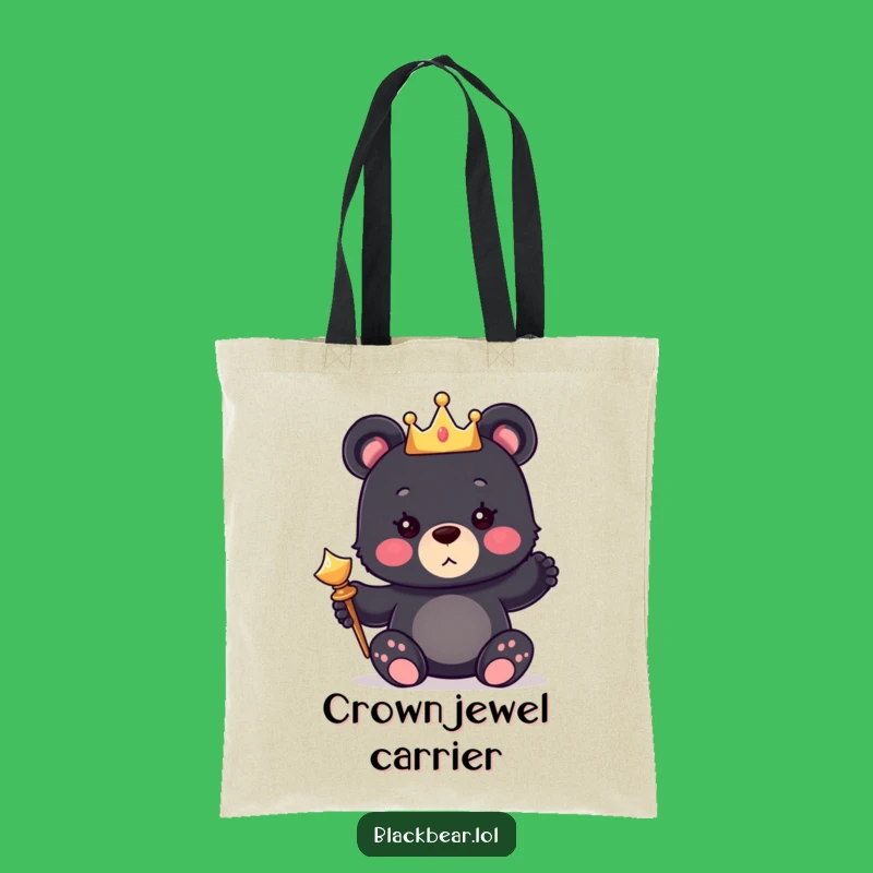 Funny Bear King Tote Bag: Carry Your Kingdom With Royal Cub Design, Great Funny Gift!