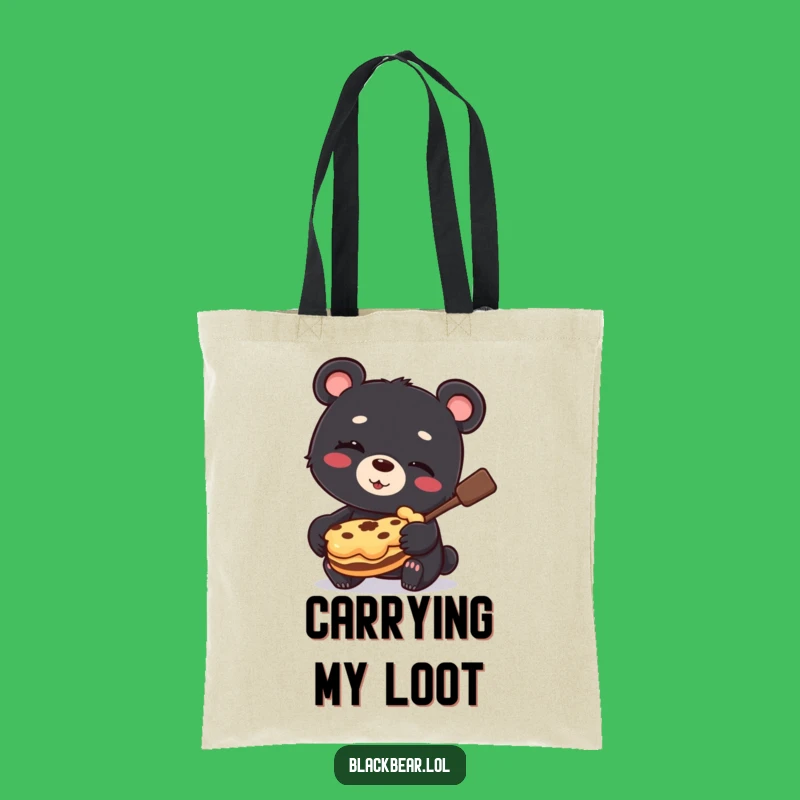 Funny Bear Cub Pie Thief Tote: Winking Bag, Hilarious Dessert Accessory