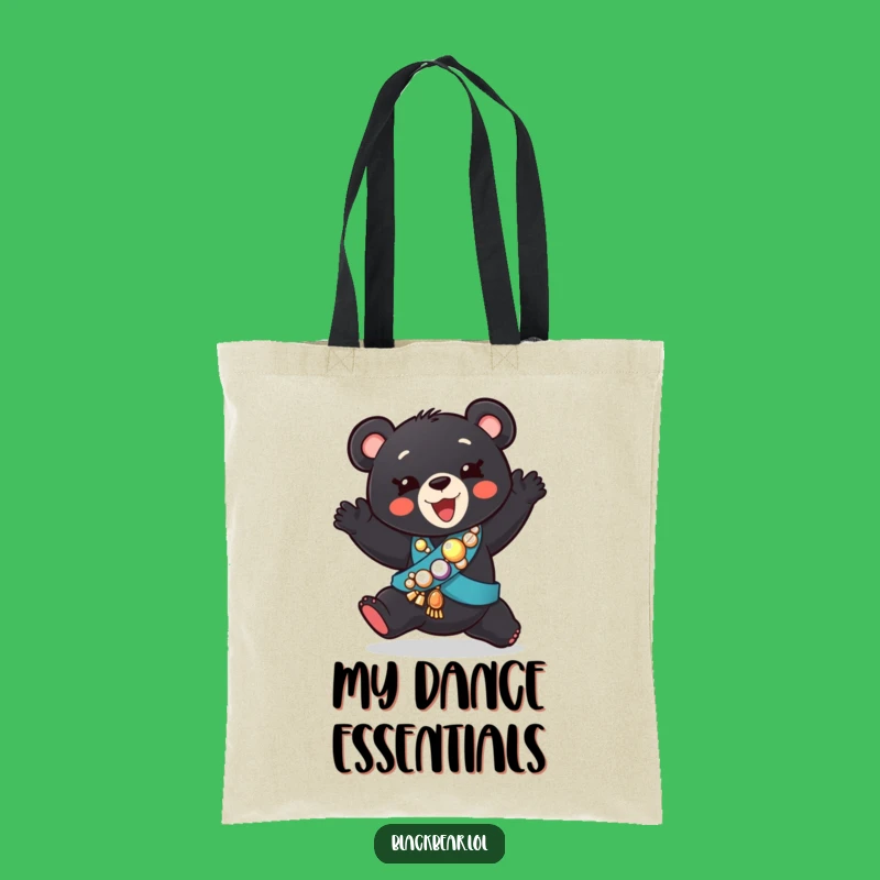 Funny Dancing Bear Cub Sash Tote Bag - Silly Animal Carryall Gift