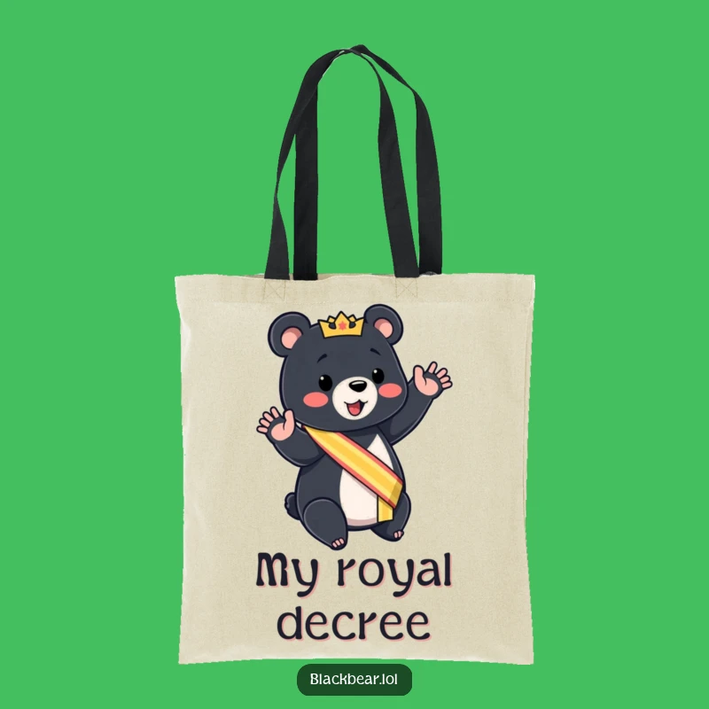 Funny Royal Bear Cub Tote Bag: Carry Your Crown and Chuckles Gift