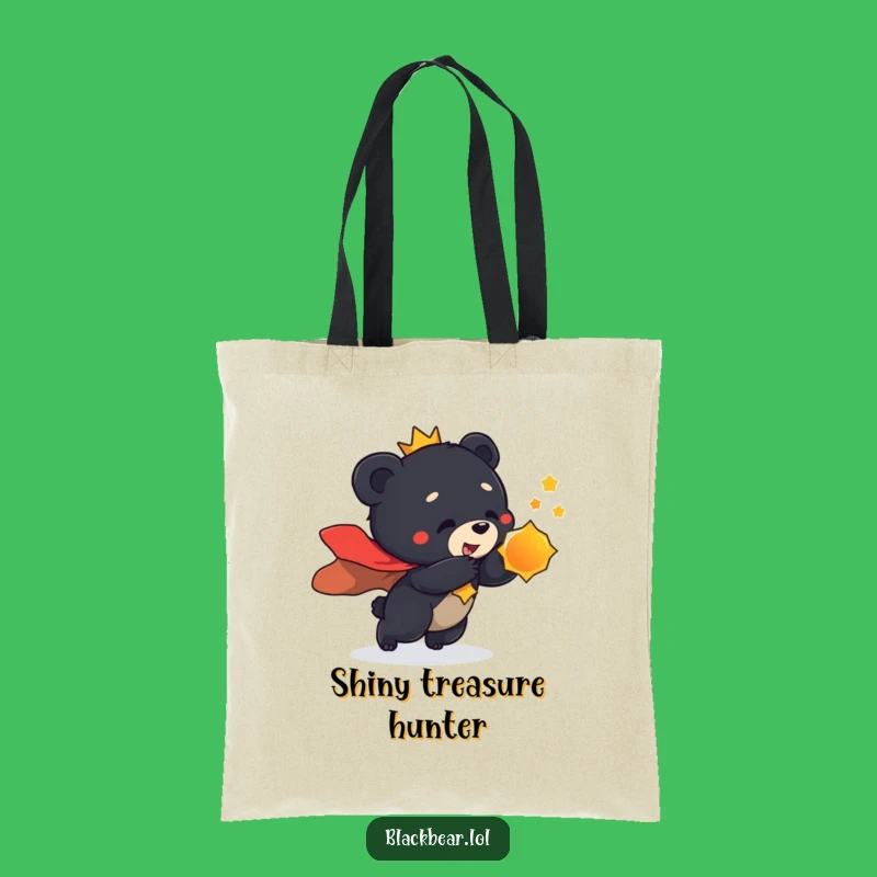 Funny Regal Bear Cub Tote Bag - Shiny Hunter Accessory, Unique Gift